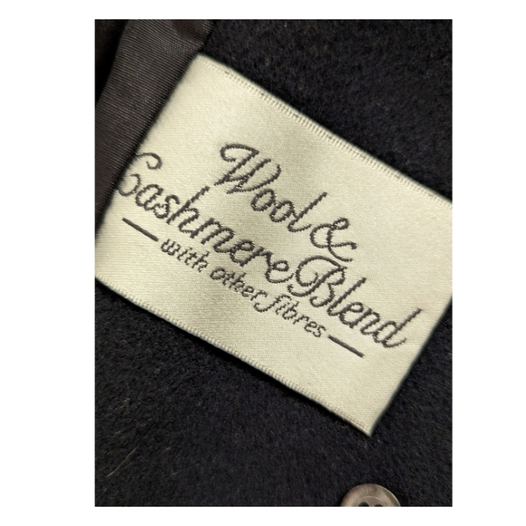 ✨Vintage Wool/Cashmere blend Collarless Coat~Black w/Gold Buttons~Size12 - Picture 6 of 8